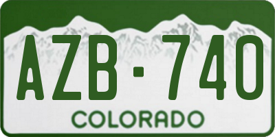 CO license plate AZB740