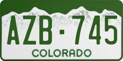 CO license plate AZB745