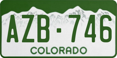 CO license plate AZB746