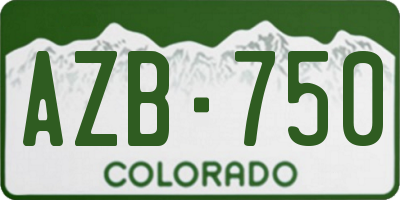 CO license plate AZB750