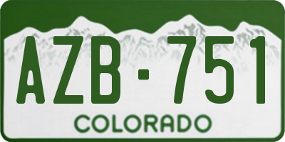 CO license plate AZB751