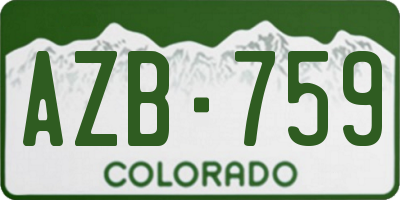 CO license plate AZB759