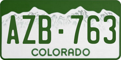 CO license plate AZB763