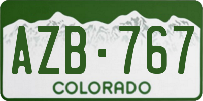 CO license plate AZB767