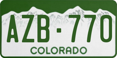 CO license plate AZB770