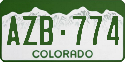CO license plate AZB774