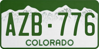 CO license plate AZB776