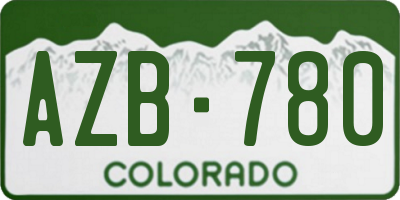 CO license plate AZB780