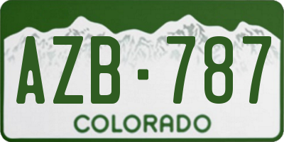 CO license plate AZB787