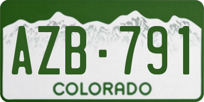 CO license plate AZB791