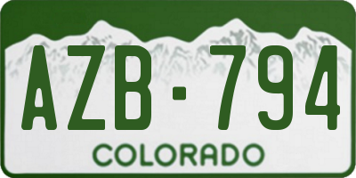 CO license plate AZB794