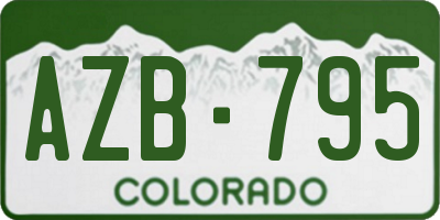 CO license plate AZB795