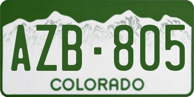 CO license plate AZB805