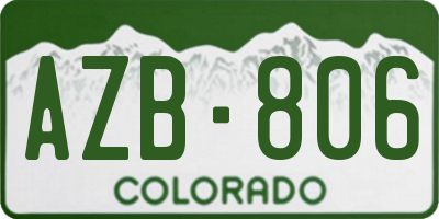 CO license plate AZB806