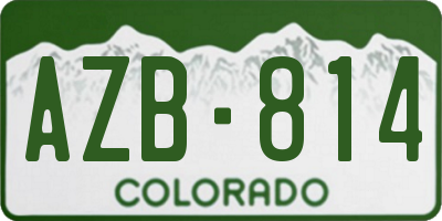 CO license plate AZB814