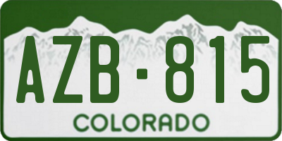 CO license plate AZB815