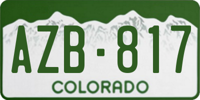 CO license plate AZB817