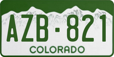 CO license plate AZB821