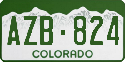 CO license plate AZB824