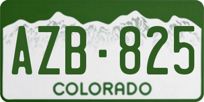 CO license plate AZB825