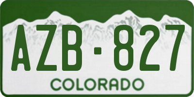 CO license plate AZB827