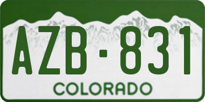 CO license plate AZB831