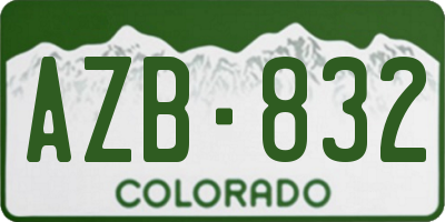 CO license plate AZB832