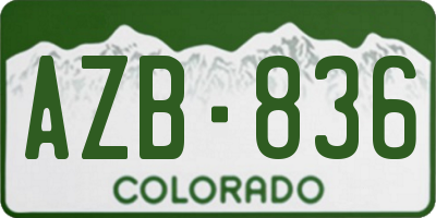 CO license plate AZB836