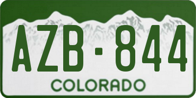 CO license plate AZB844