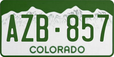 CO license plate AZB857