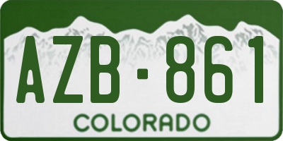 CO license plate AZB861