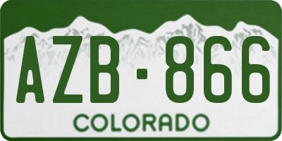 CO license plate AZB866