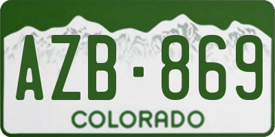 CO license plate AZB869