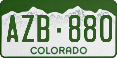 CO license plate AZB880