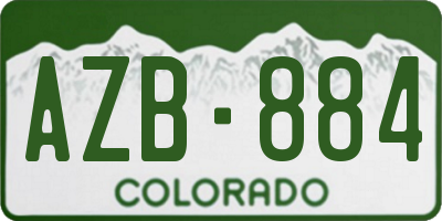 CO license plate AZB884