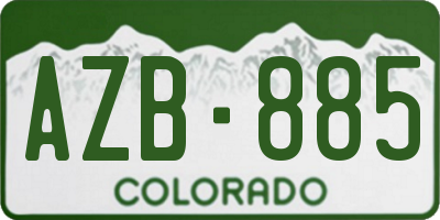 CO license plate AZB885