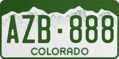 CO license plate AZB888