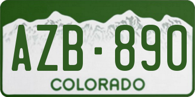 CO license plate AZB890