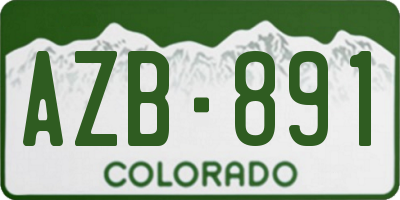 CO license plate AZB891