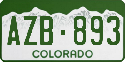 CO license plate AZB893