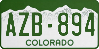 CO license plate AZB894
