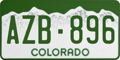 CO license plate AZB896