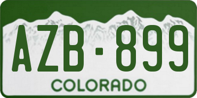 CO license plate AZB899