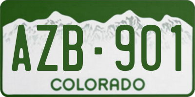 CO license plate AZB901