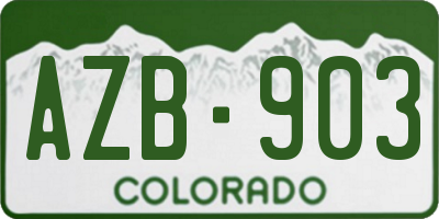 CO license plate AZB903