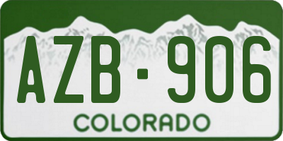 CO license plate AZB906