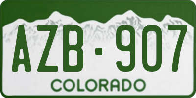 CO license plate AZB907