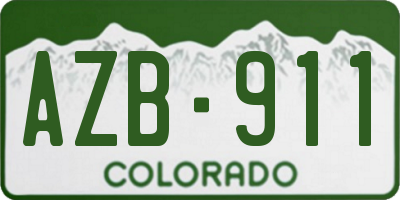 CO license plate AZB911