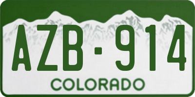 CO license plate AZB914