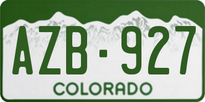 CO license plate AZB927